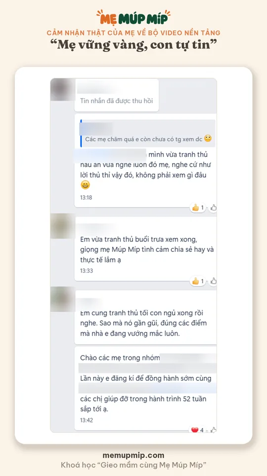 Các mẹ nghe video lúc nấu cơm, như lời thủ thỉ