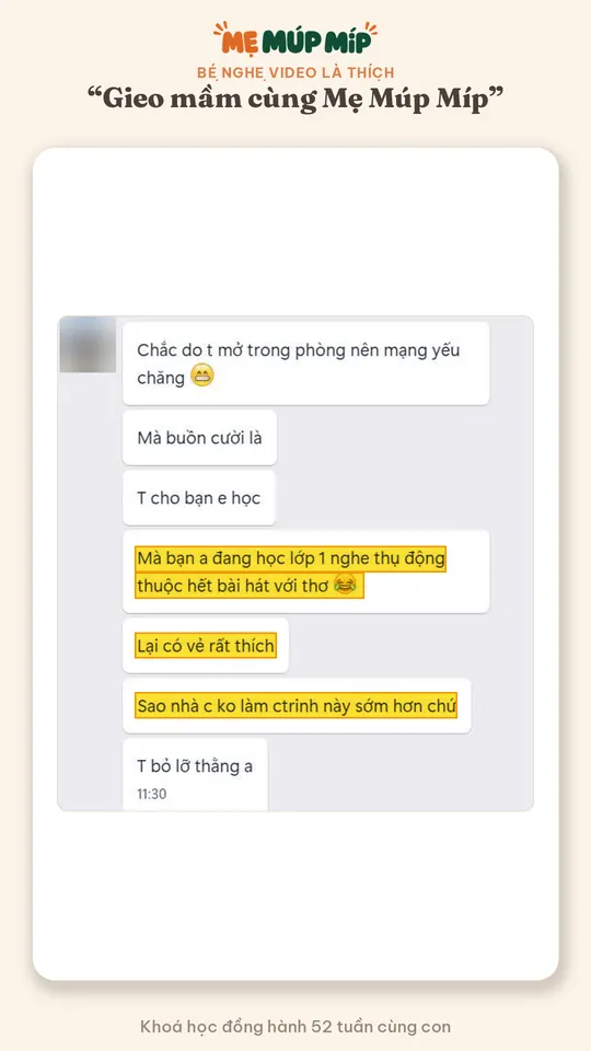 Bé nghe video là thích
