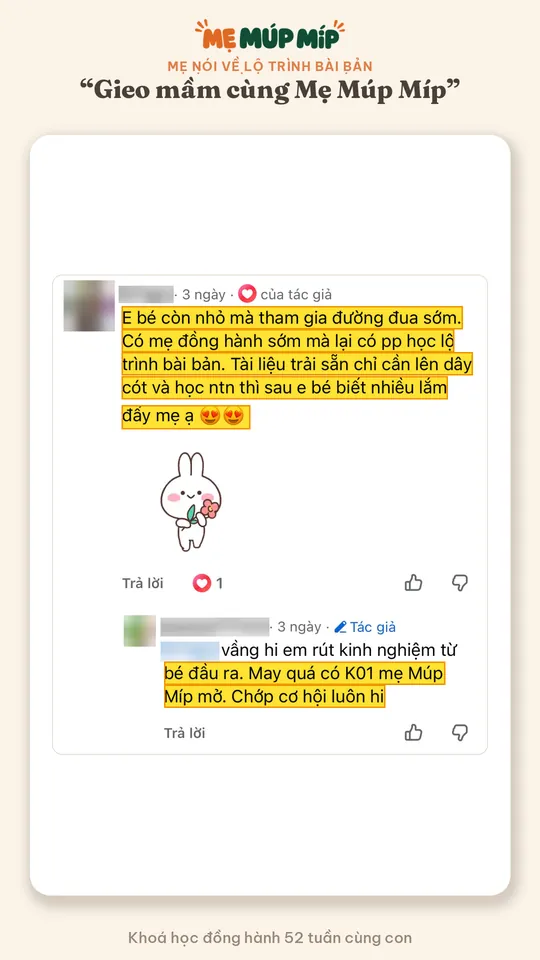 Mẹ nói về lộ trình bài bản