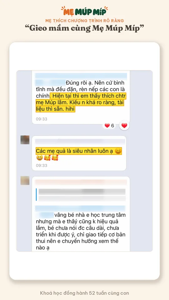 Mẹ thích chương trình rõ ràng