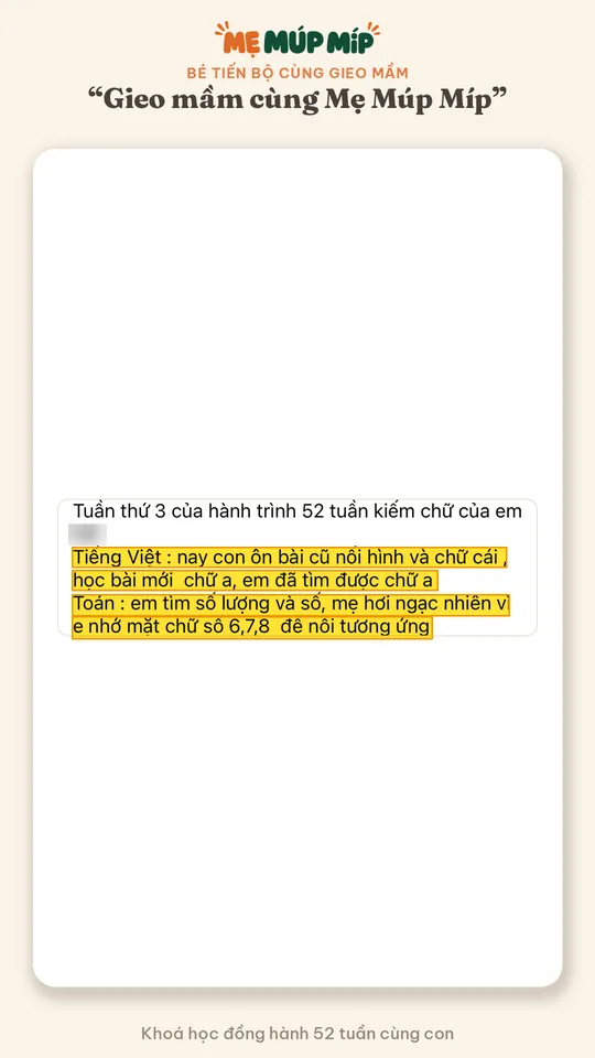 Bé tiến bộ cùng gieo mầm